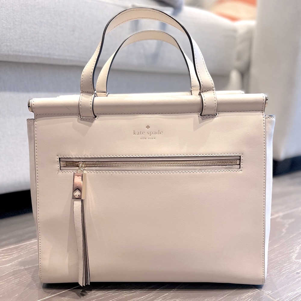 Kate Spade Bone White Medium Tote - Excellent Condition - Structured & Spacious